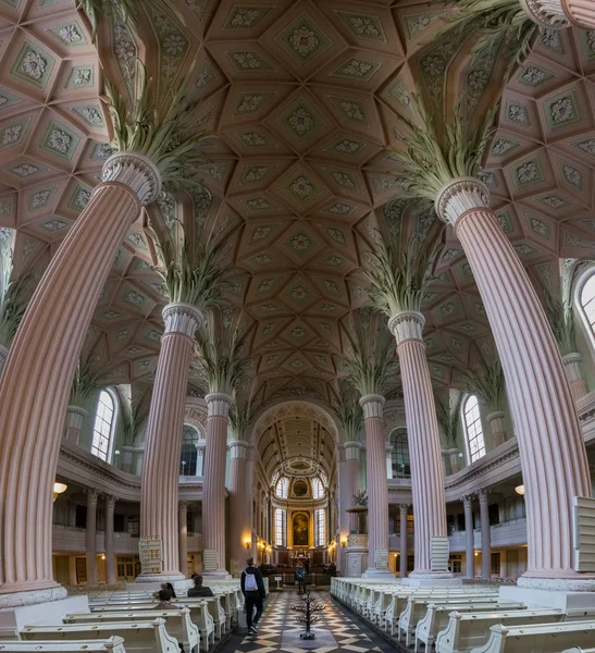 Leipzig Nikolaikirche Interior Architecture Pink Floral Decorati — Stock fotografie