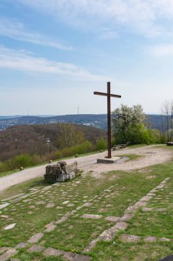 Birkenkopf Stuttgart Park anıt yeri Overlook görünümü Panora