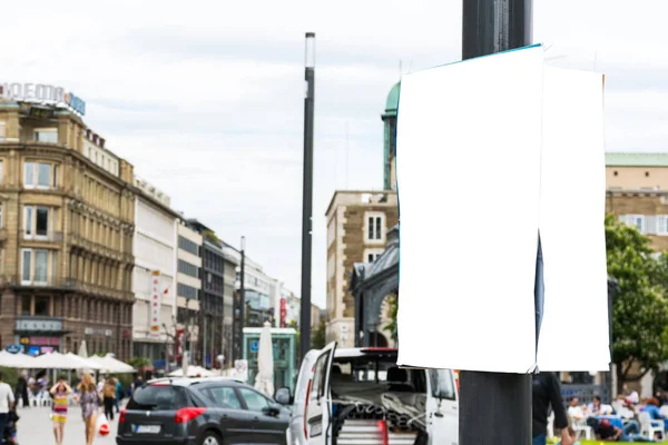 Stuttgart City Schlossplatz Stadsposter Hängande Pole — Stockfoto