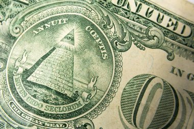 One Dollar Bill Detail Closeup 
