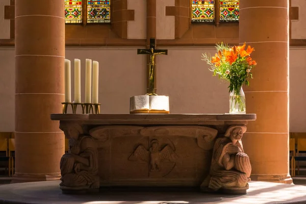 Kilise Altar Haçı Dini — Stok fotoğraf