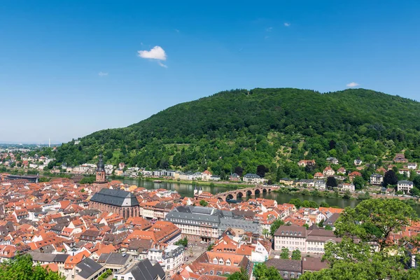 Schöne Landschaft Heidelberger Hügel Heiliggeistkirche Deutschland — Stockfoto