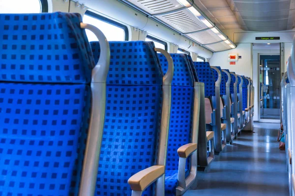 Modern Train Wagon Interior Seats — Stock Photo, Image