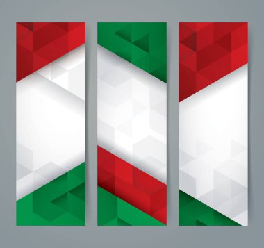 Koleksiyon banner tasarımı, İtalyan bayrağı renkler.