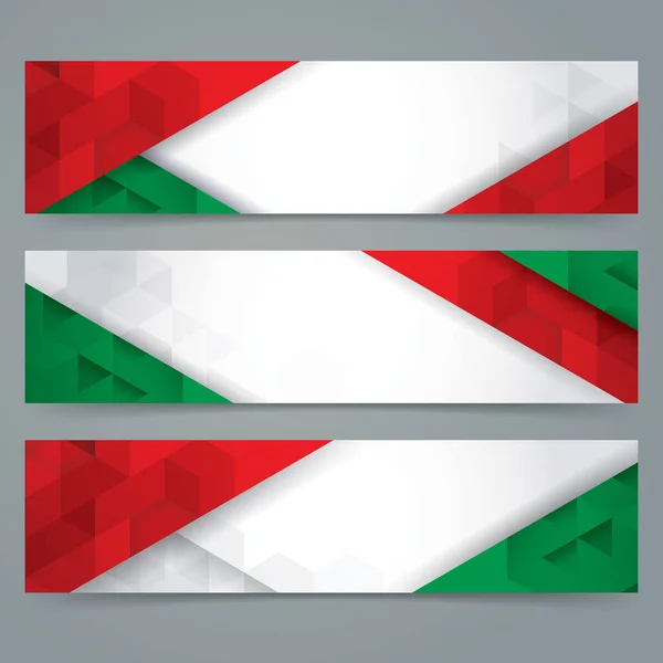 Diseño de banner de colección, colores de bandera italiana . — Vector de stock