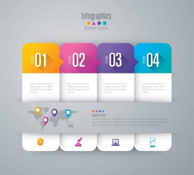 Infographic tasarım vektör ve iş simgeleri.