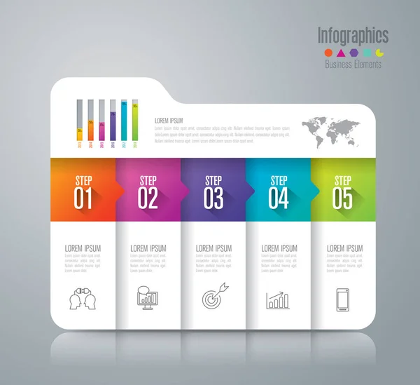 Infografik-Design-Vektor und Business-Symbole. — Stockvektor