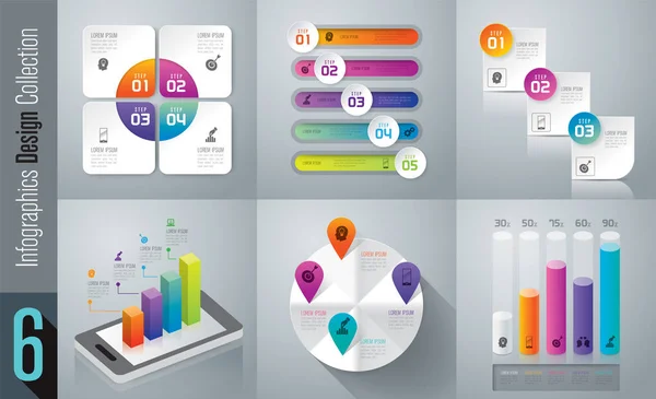 Infographic ontwerp vector en business pictogrammen met 3, 4 en 5 opties. — Stockvector