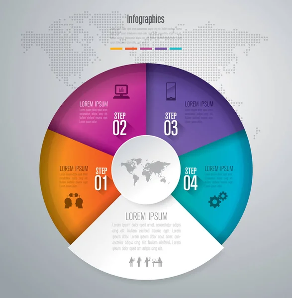 Infographic design vector and business icons with 4 options. — Stock Vector