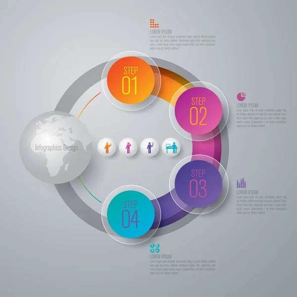 Infografik-Design-Vektor und Business-Icons mit 4 Optionen. — Stockvektor