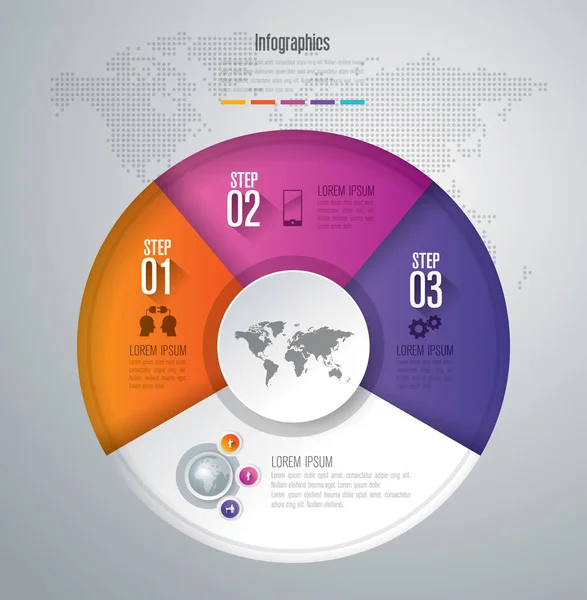 Infographic design vector and business icons with 3 options. — Stock Vector