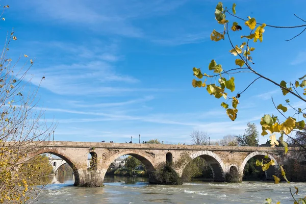 ローマ (イタリア) -、テヴェレ川、ミルヴィオ橋 — ストック写真