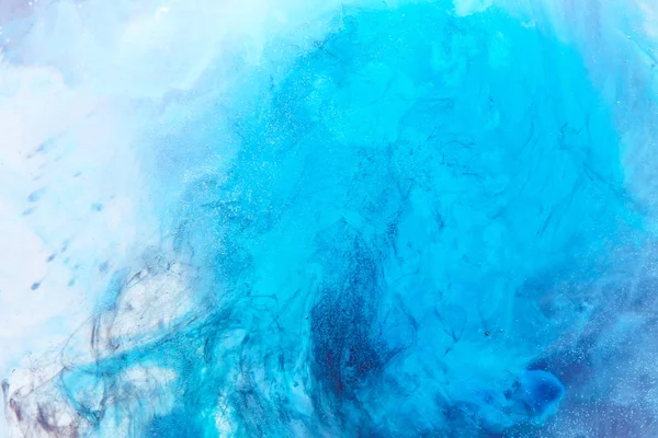 Abstrakte Flüssige Blaue Ozean Hintergrund Mit Blasen Frisches Unterwasser Malt — Stockfoto