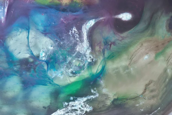Abstracto Fondo Marino Acuarela Pinturas Oceánicas Bailando Corrientes Multicolores Olas — Foto de Stock