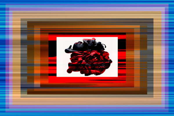 Geometric Background Emotions Shape Human Heart Enclosed Multicolored Frames Managing — Stock Photo, Image