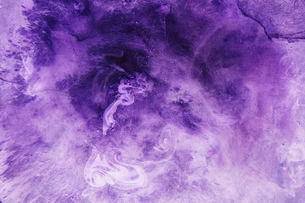 Violett Lila Flüssige Abstrakte Kunst Hintergrund Farbspritzer Und Farbflecken Emotionales — Stockfoto