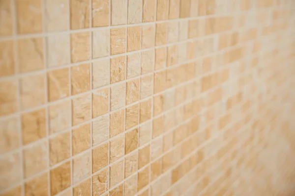Close Decorative Beige Square Tile Walls Floor Bathroom — Stock Photo, Image