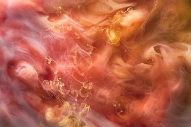 Dış uzay okyanus deseninin canlı renkleri soyut arka plan. Boya ve sıvı dumanı karıştırmak, renkli sıçrama ve damla girdabı, suyun altında mistik zemin