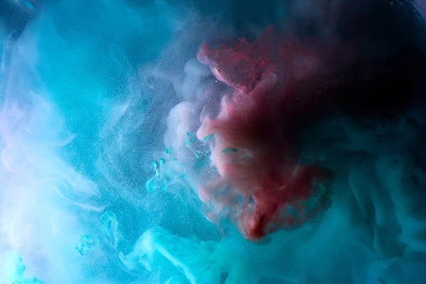 アブストラクト青色宇宙科学の背景 明るい色の銀河の空 神秘的な液体化学煙 生物学的背景紙 — ストック写真