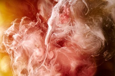 Dış uzay okyanus deseninin canlı renkleri soyut arka plan. Boya ve sıvı dumanı karıştırmak, renkli sıçrama ve damla girdabı, suyun altında mistik zemin