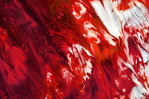 Abstracto Líquido Rojo Blanco Colores Pintura Fondo Arte Fluido Lava — Foto de Stock