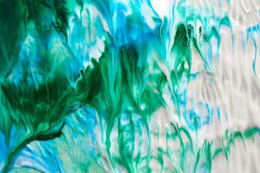 Abstract fluid blue green pattern background. Cosmic sea waves, stains of paint, creative liquid art. Colors of the planet earth clipart