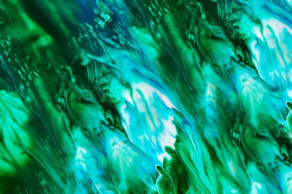 Abstract Fluid Blue Green Pattern Background Cosmic Sea Waves Stains — Stock Photo, Image