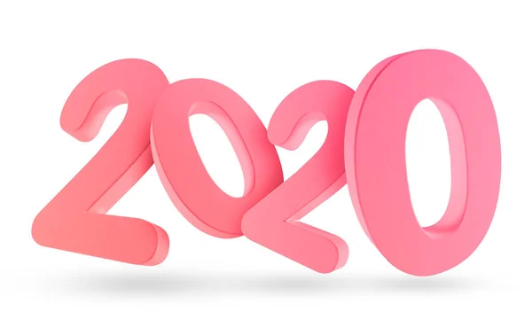 Red 2020 year. 3d render letter of year 2020. 3d render