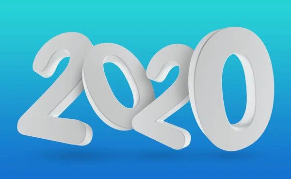 2020 white 3d render on gradient background. 3d render