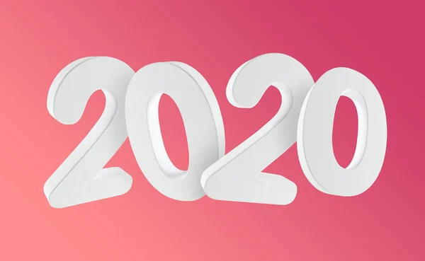 Рендеринг 2020 Білі Жирні Літери Червоному Тлі Ілюстрація — стокове фото
