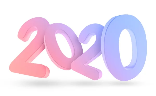 2020 gradient bold letters 3d-illustration isolated. 3d render