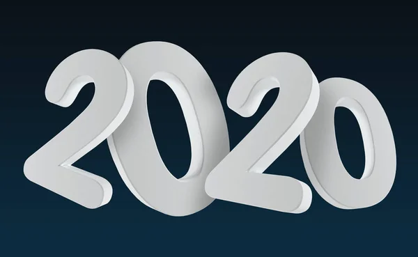 Witte Weergave 2020 Nummers Donkere Zwarte Achtergrond Destructie — Stockfoto