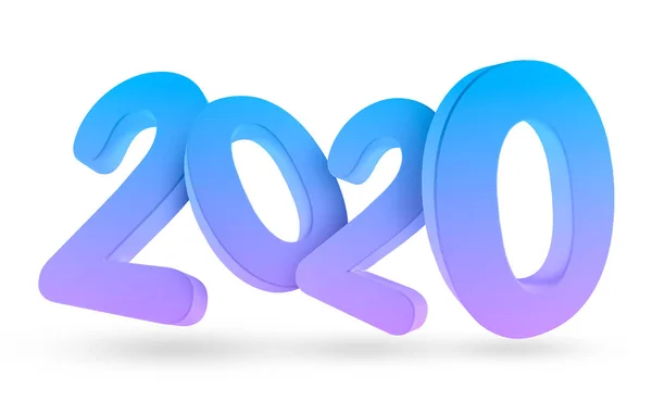 2020 gradient bold letters 3d-illustration. 3d render