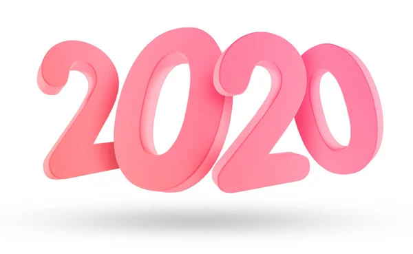 Azul Número 2020 Isolado Fundo Branco Renderização — Fotografia de Stock