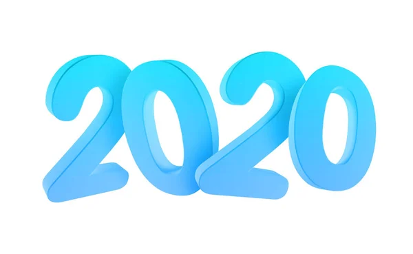 2020 Isolated Blue Numbers Render — Stockfoto