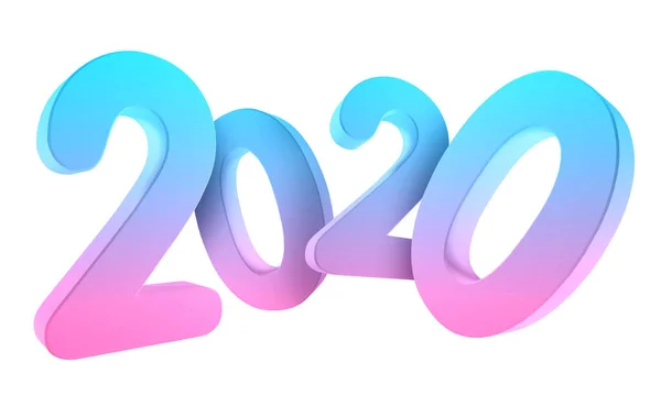 Geïsoleerde 2020 Nummers Renderen — Stockfoto