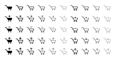 Sepet ikonu paketi. Satın alma simgeleri ayarlandı.