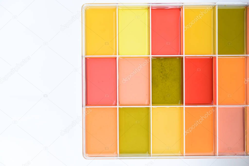 fresh juice from fruit and vegetables isolated in box 