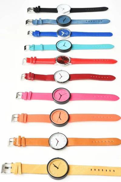 色とりどりの腕時計のセット — ストック写真