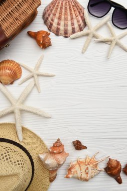 Yaz şapka ve güneş gözlüğü aksesuarları ile