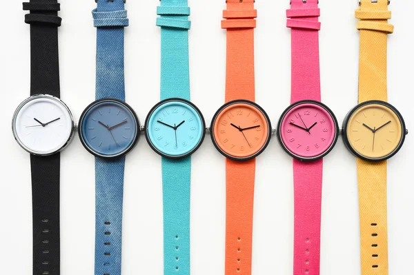 Set di orologi da polso multicolore — Foto Stock