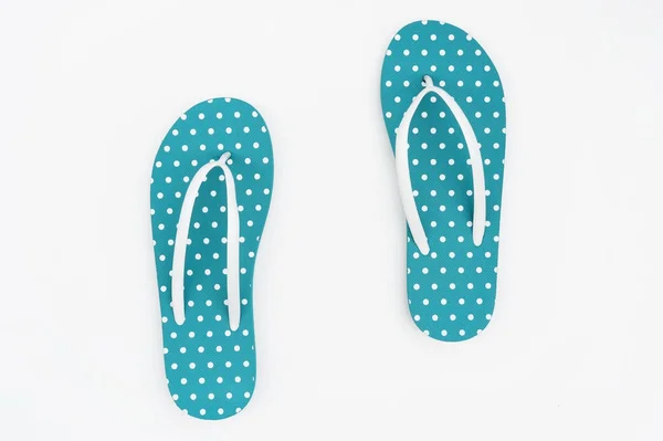 Sandalias azules aisladas sobre fondo blanco — Foto de Stock