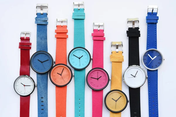 Set di orologi da polso multicolore — Foto Stock