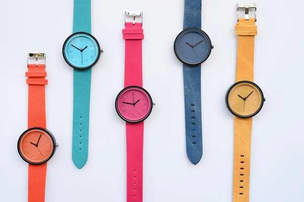 Sada barevné Náramkové hodinky — Stock fotografie