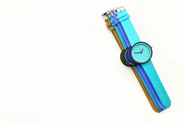 Conjunto de relógios de pulso multicoloridos — Fotografia de Stock
