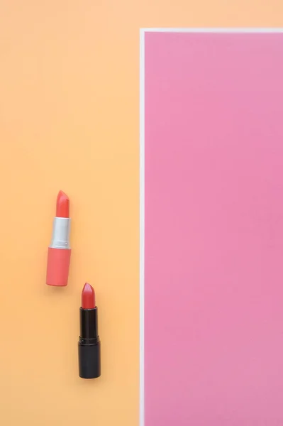Close Van Kleur Lipsticks Voor Achtergrond — Stockfoto