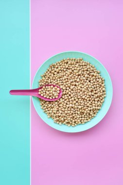 Arka plan için plaka üzerinde ki soya fasulyesi