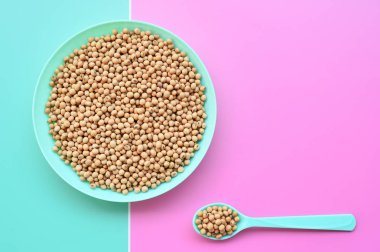 Arka plan için plaka üzerinde ki soya fasulyesi