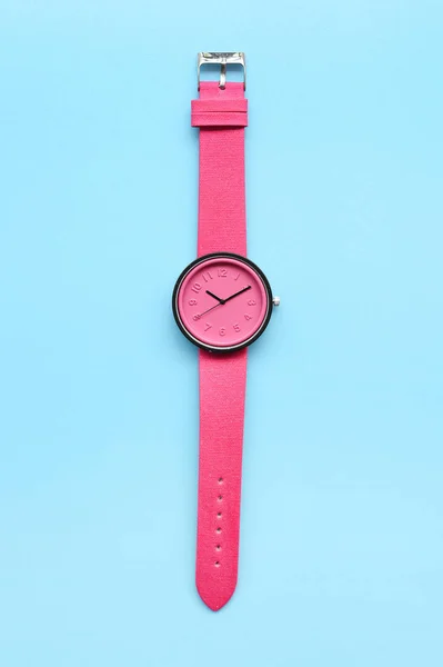 Zbliżenie Różowe Zegarki Rękę Dla Tła — Zdjęcie stockowe