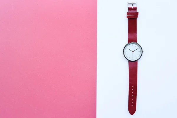 Nahaufnahme Roter Armbanduhren Als Hintergrund — Stockfoto